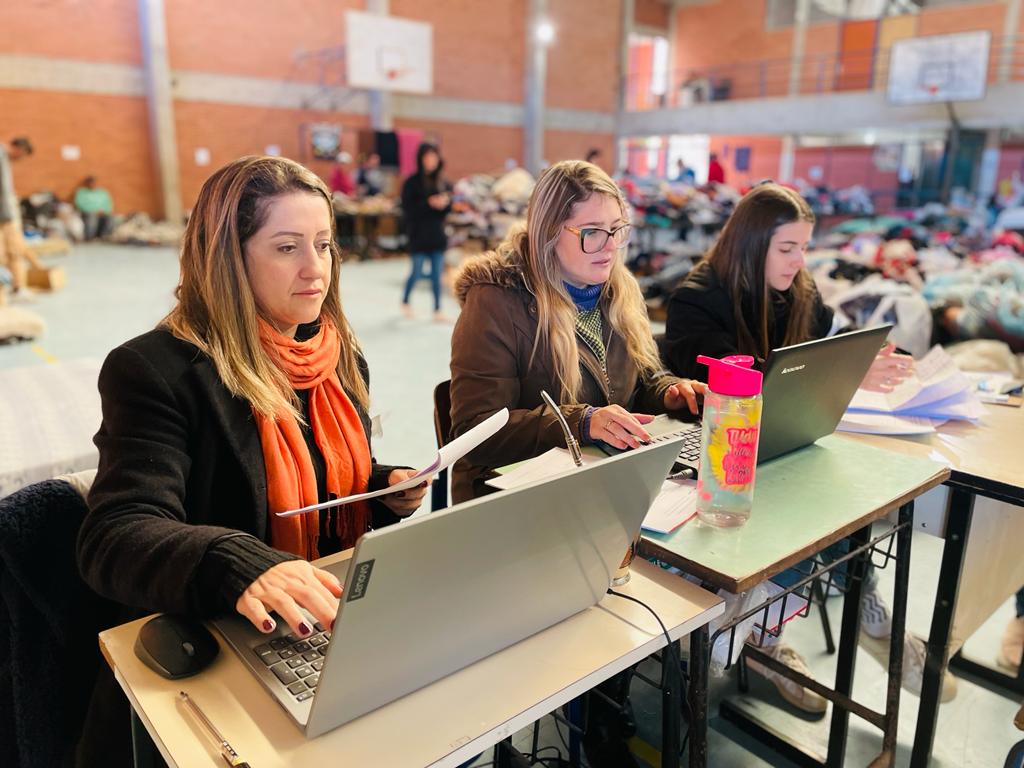 Secretaria de Desenvolvimento Social de Taquara está atendendo a comunidade no abrigo do Ciep