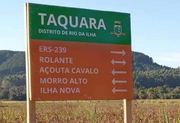 Placas informativas são instaladas nos distritos de Padilha e Rio da Ilha no interior de Taquara