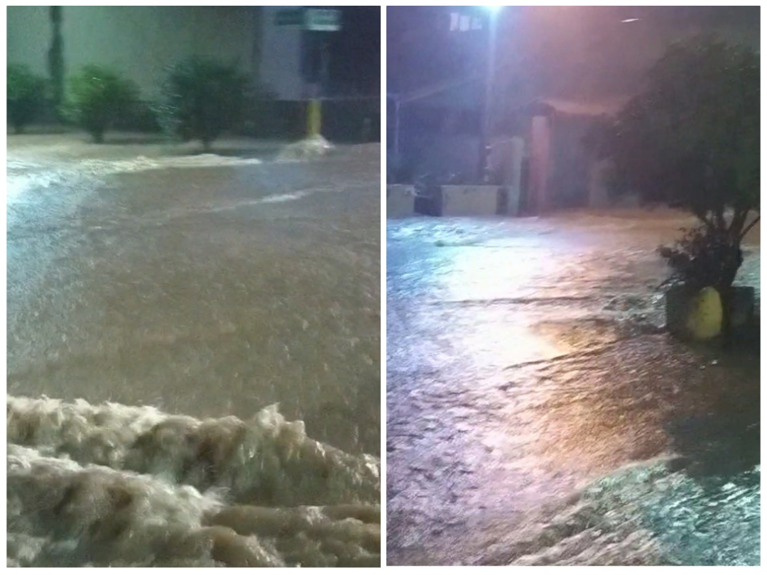 Chuva forte e incessante transforma ruas em rios no município de Parobé