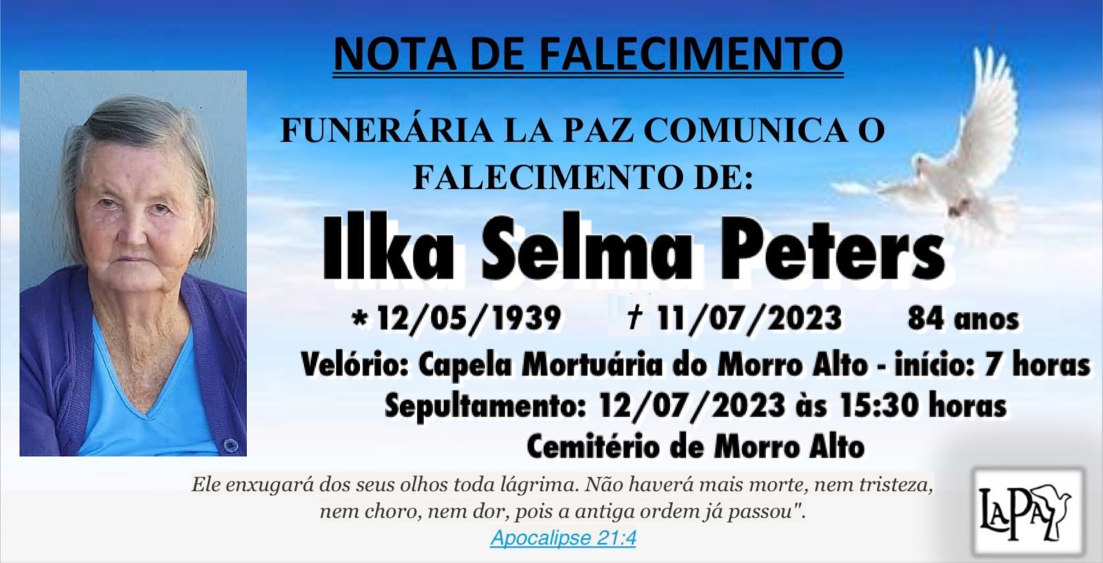 Falecimento | Ilka Selma Peters