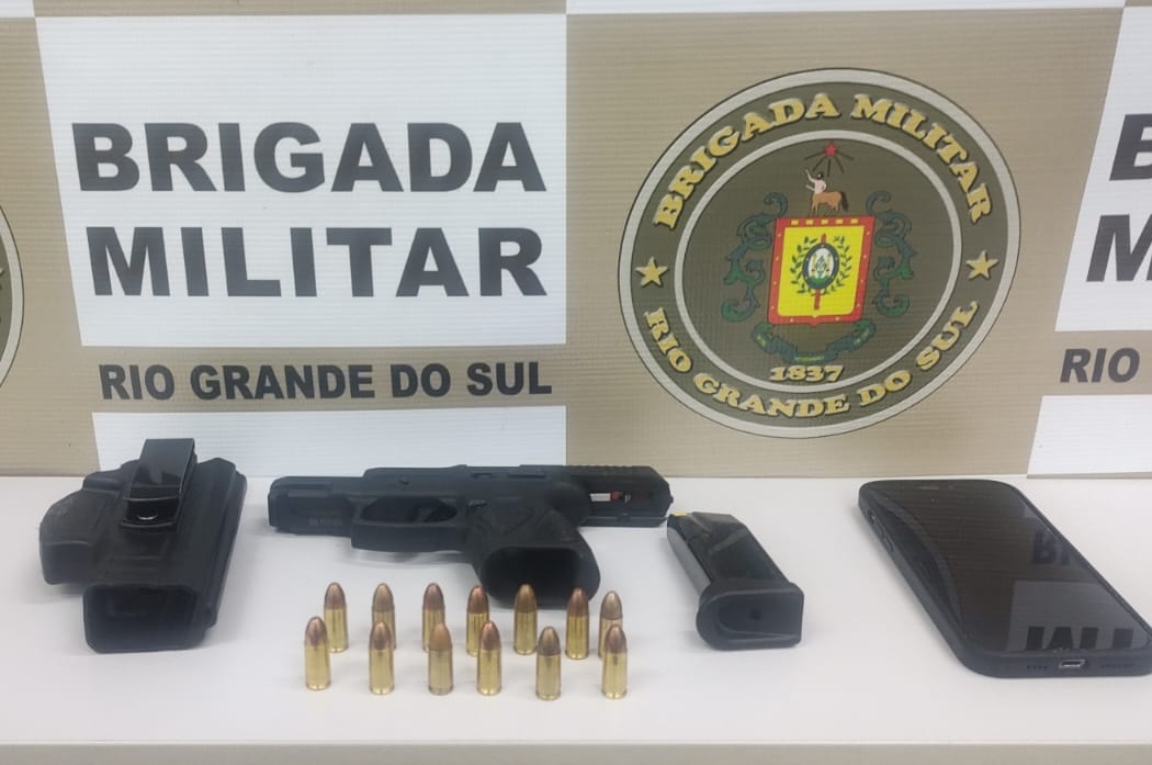 Indivíduo é preso pela Brigada Militar por porte ilegal de arma de fogo em Parobé