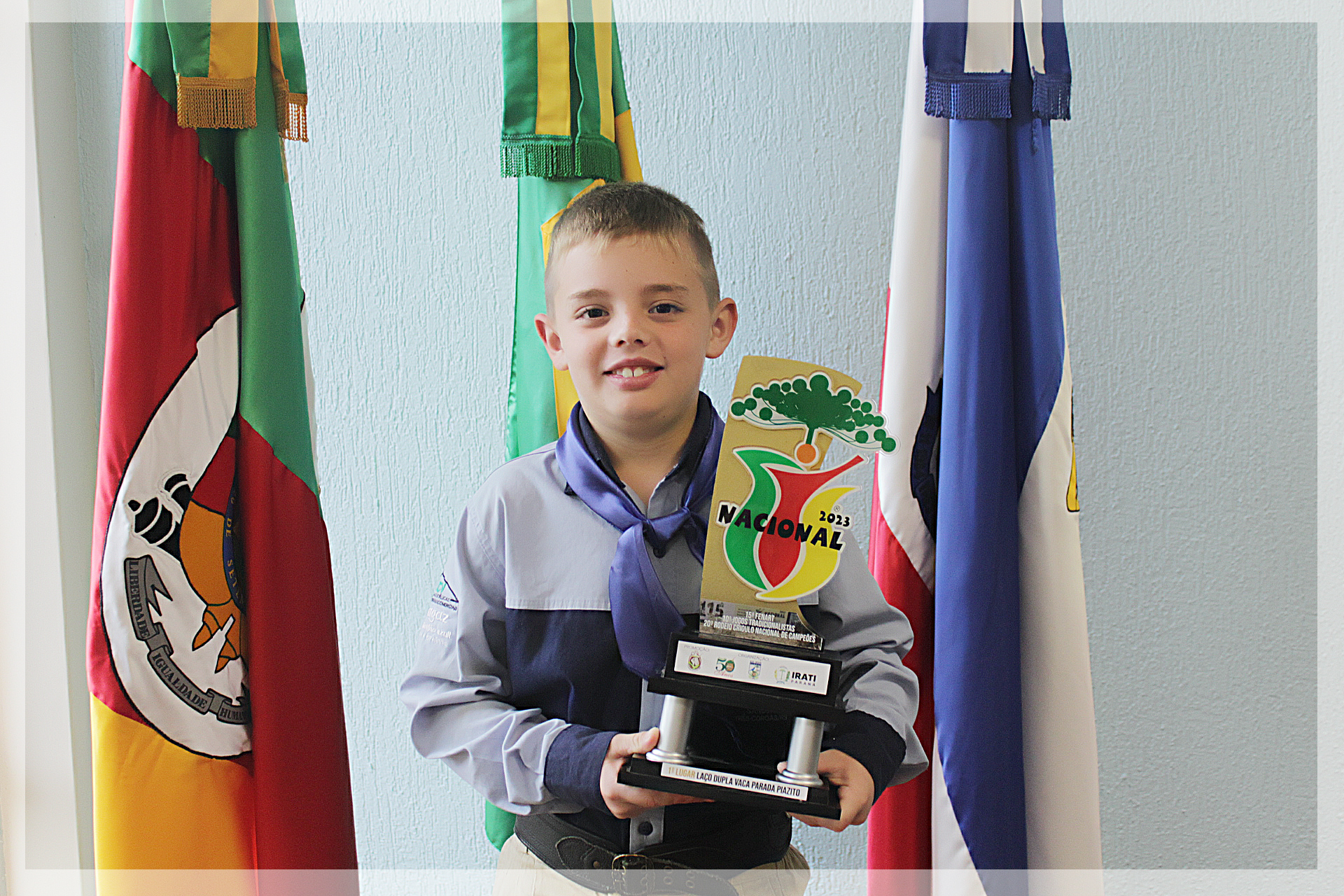 Menino de Três Coroas se torna campeão em uma das categorias do 20º Rodeio Crioulo Nacional