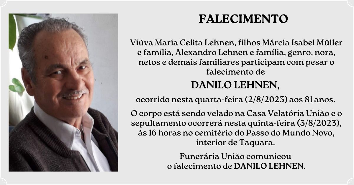 Falecimento | Danilo Lehnen