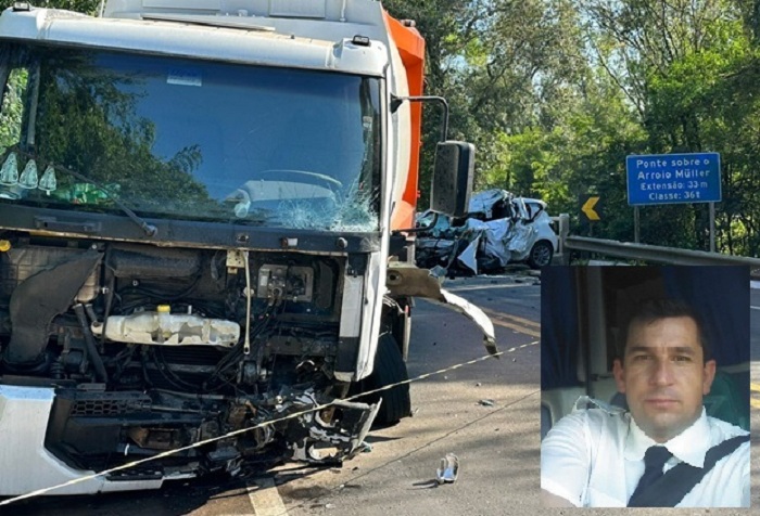 Identificado motorista que morreu em colisão contra caminhão de lixo em Taquara