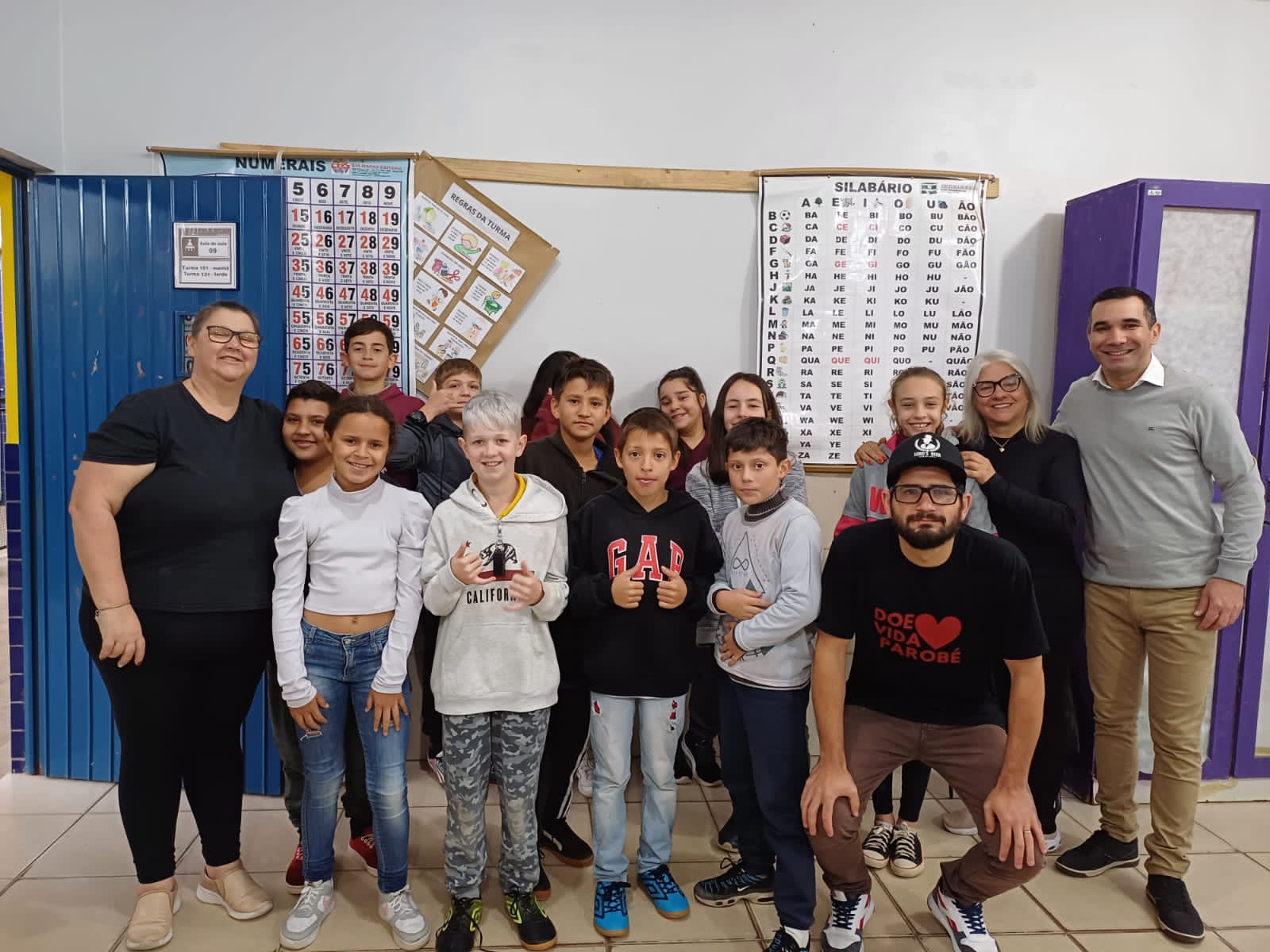 Ação fala da importância da doação de sangue para estudantes em Parobé