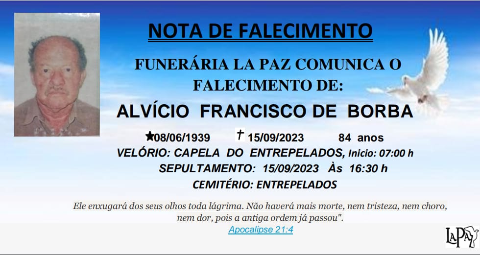 Falecimento | Alvício Francisco de Borba