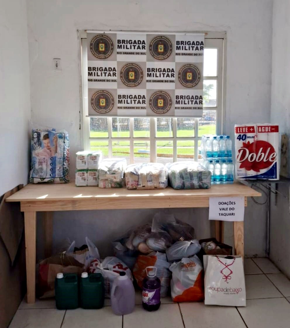 Brigada Militar de Taquara e Bombeiros Voluntários de Igrejinha estão arrecadando doações aos desabrigados do Vale do Taquari