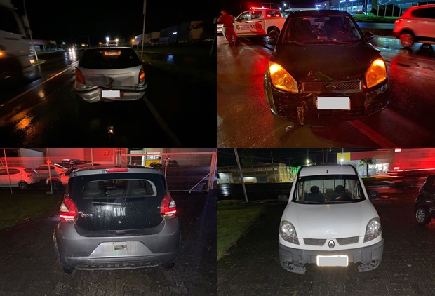 Em menos de uma hora, duas colisões envolvendo quatro veículos são registradas na ERS-115 em Taquara