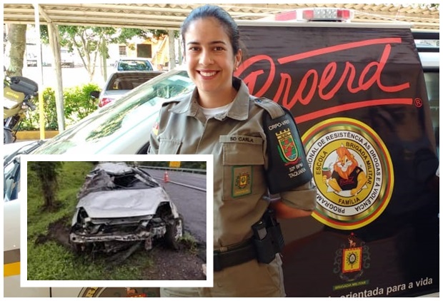 Instrutora do Proerd da Brigada Militar sofre grave acidente de trânsito e precisa de ajuda para custear despesas hospitalares