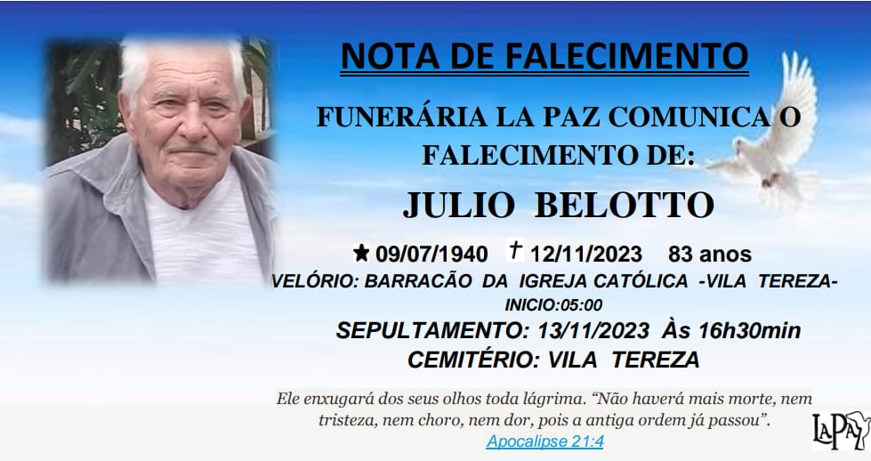 Falecimento | Julio Belotto