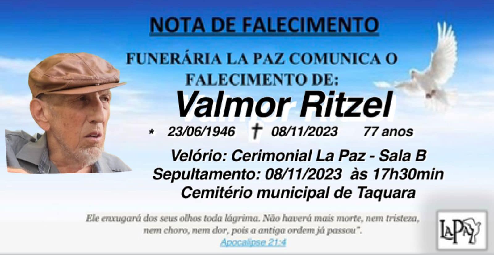 Falecimento | Valmor Ritzel