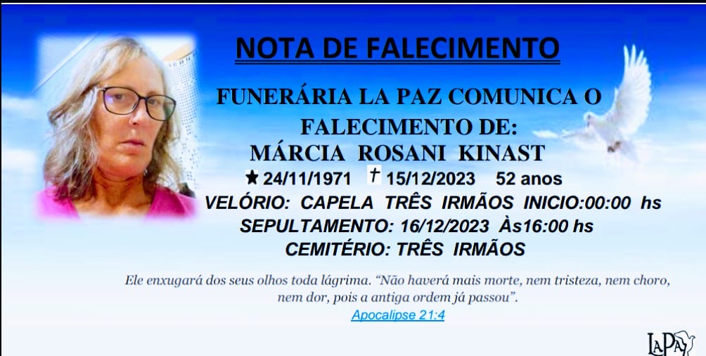 Falecimento | Márcia Rosani Kinast