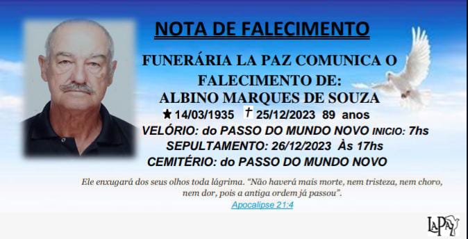 Falecimento | Albino Marques de Souza
