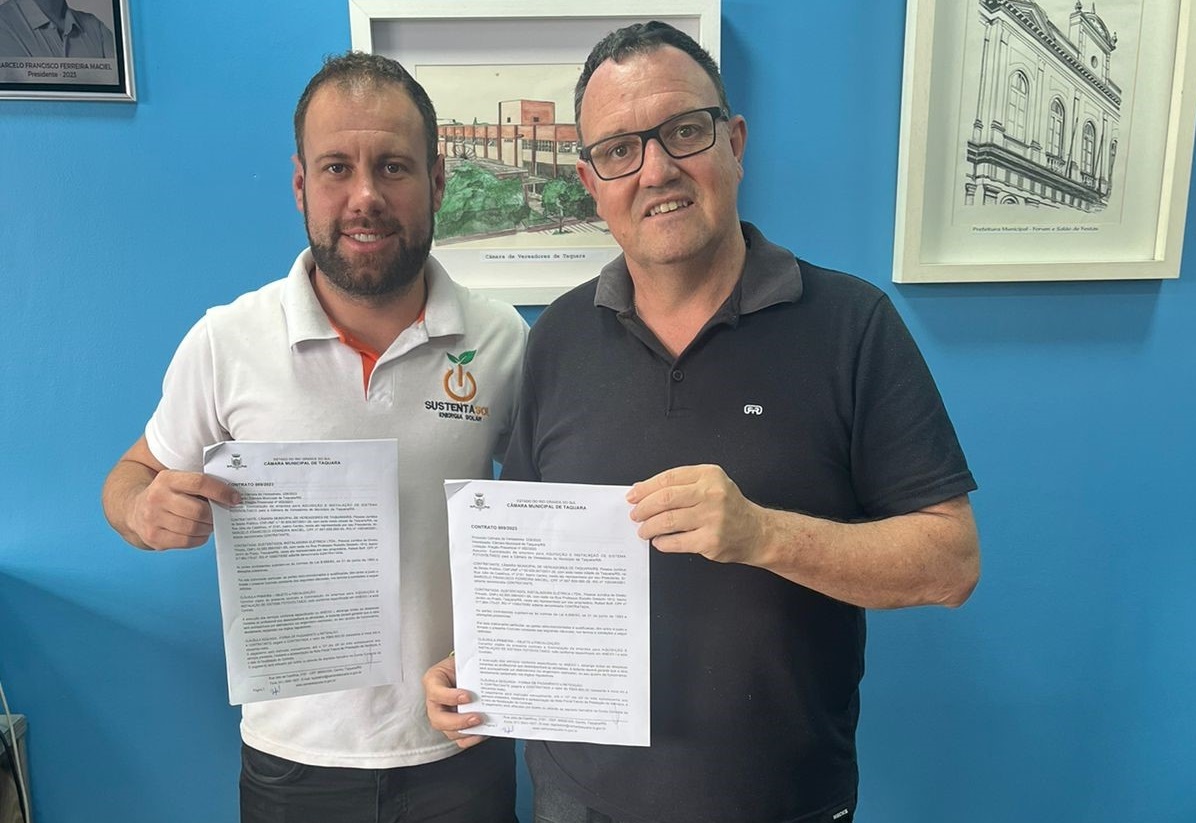Câmara de Vereadores de Taquara assina contrato para instalação de energia solar