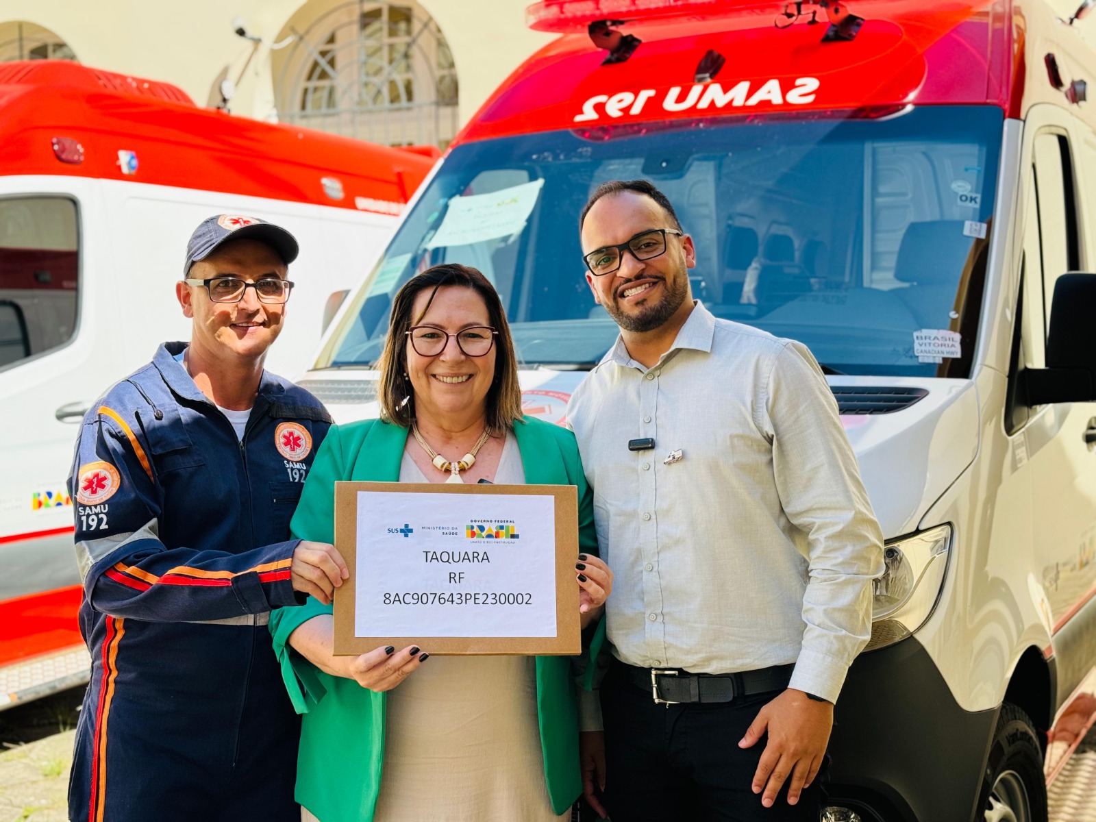 Taquara recebe do Ministério da Saúde uma nova ambulância do Samu