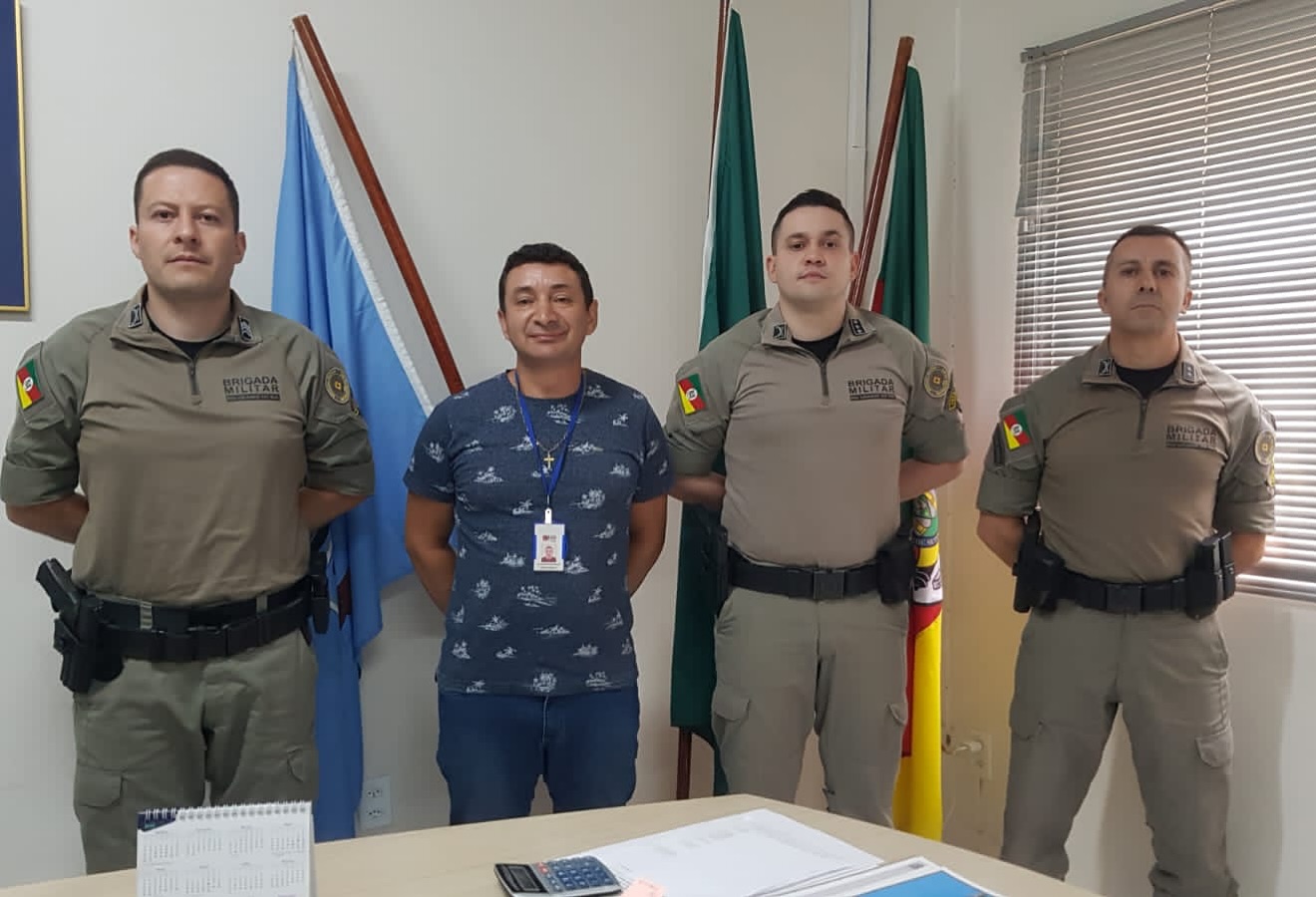 Comitiva da Brigada Militar realiza visita à Câmara de Vereadores de Parobé