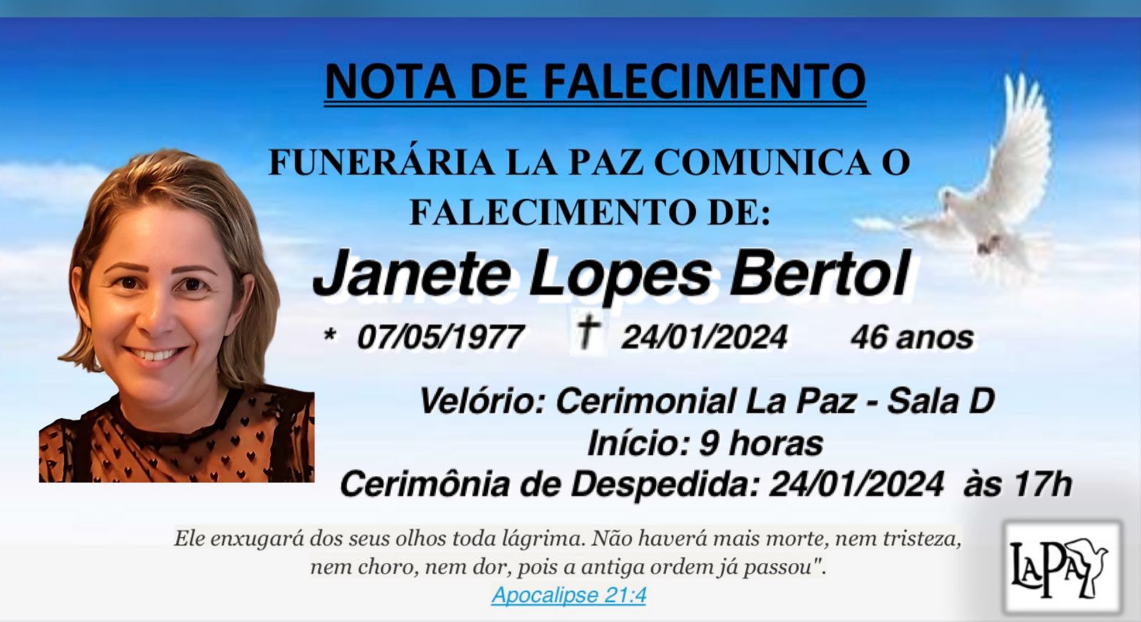 Falecimento | Janete Lopes Bertol