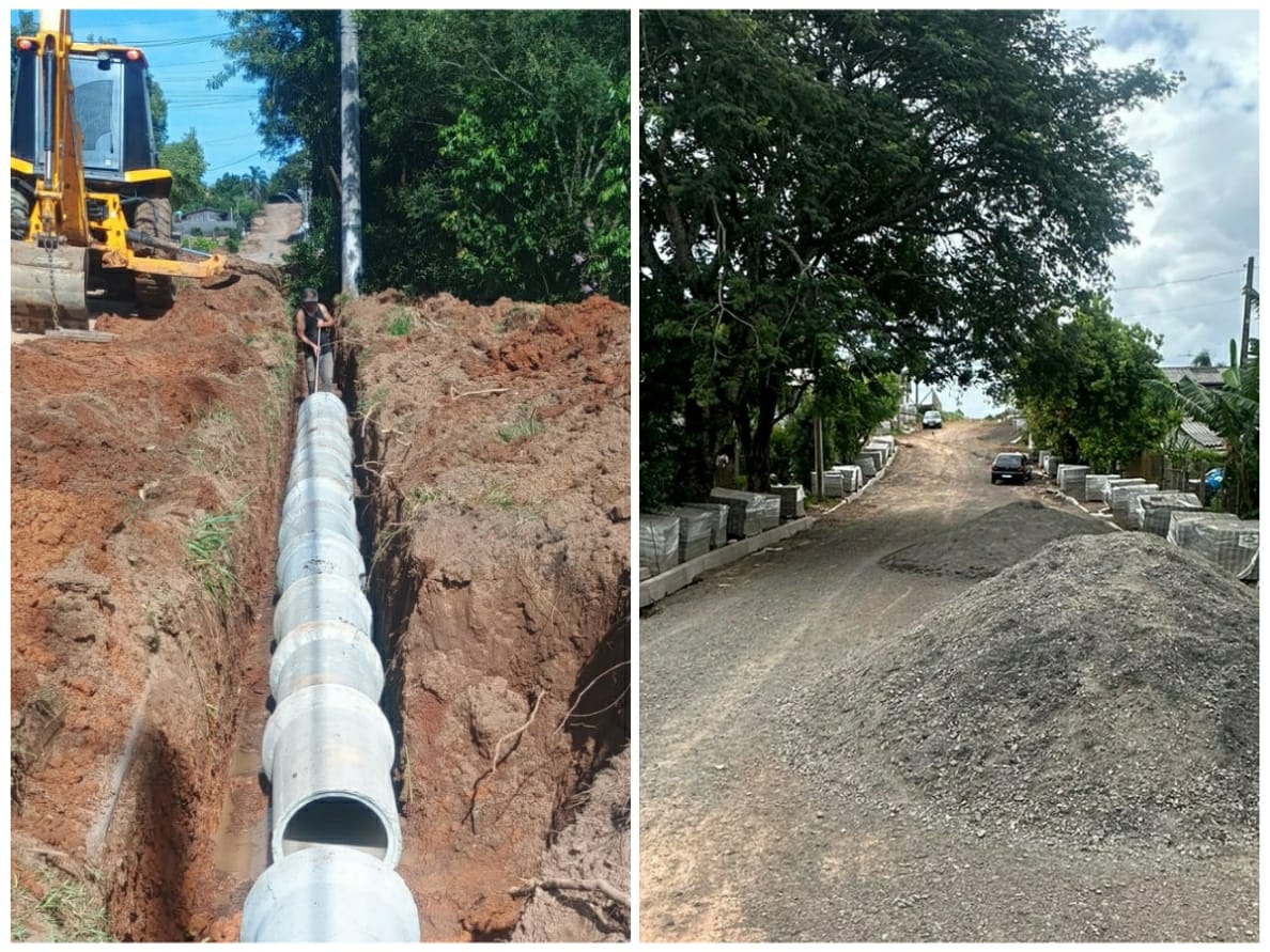 Pavimentações nos bairros Medianeira e Mundo Novo continuam em Taquara