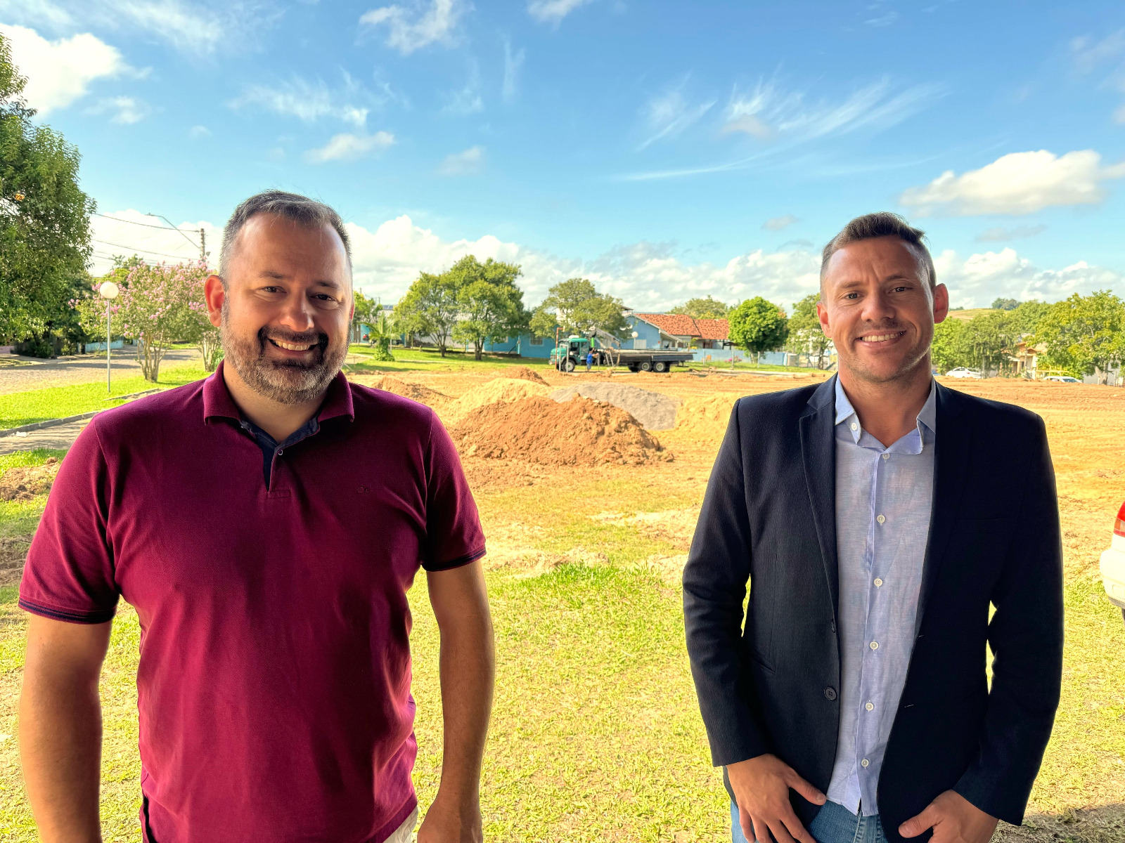 Construção do Complexo de Esporte e Lazer do bairro Laranjeiras é iniciada em Parobé