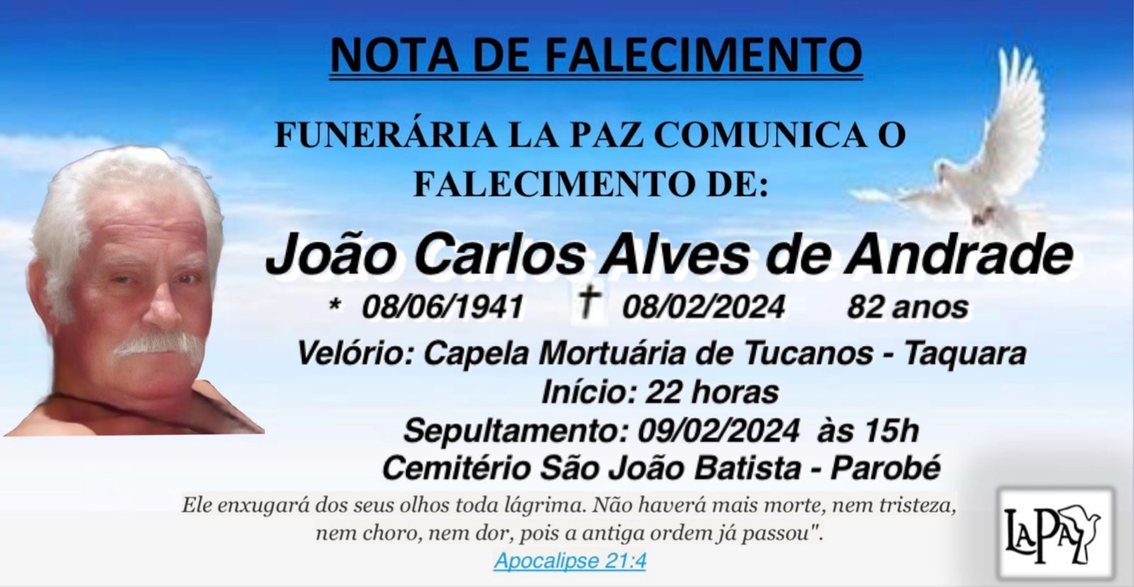 Falecimento | João Carlos Alves de Andrade