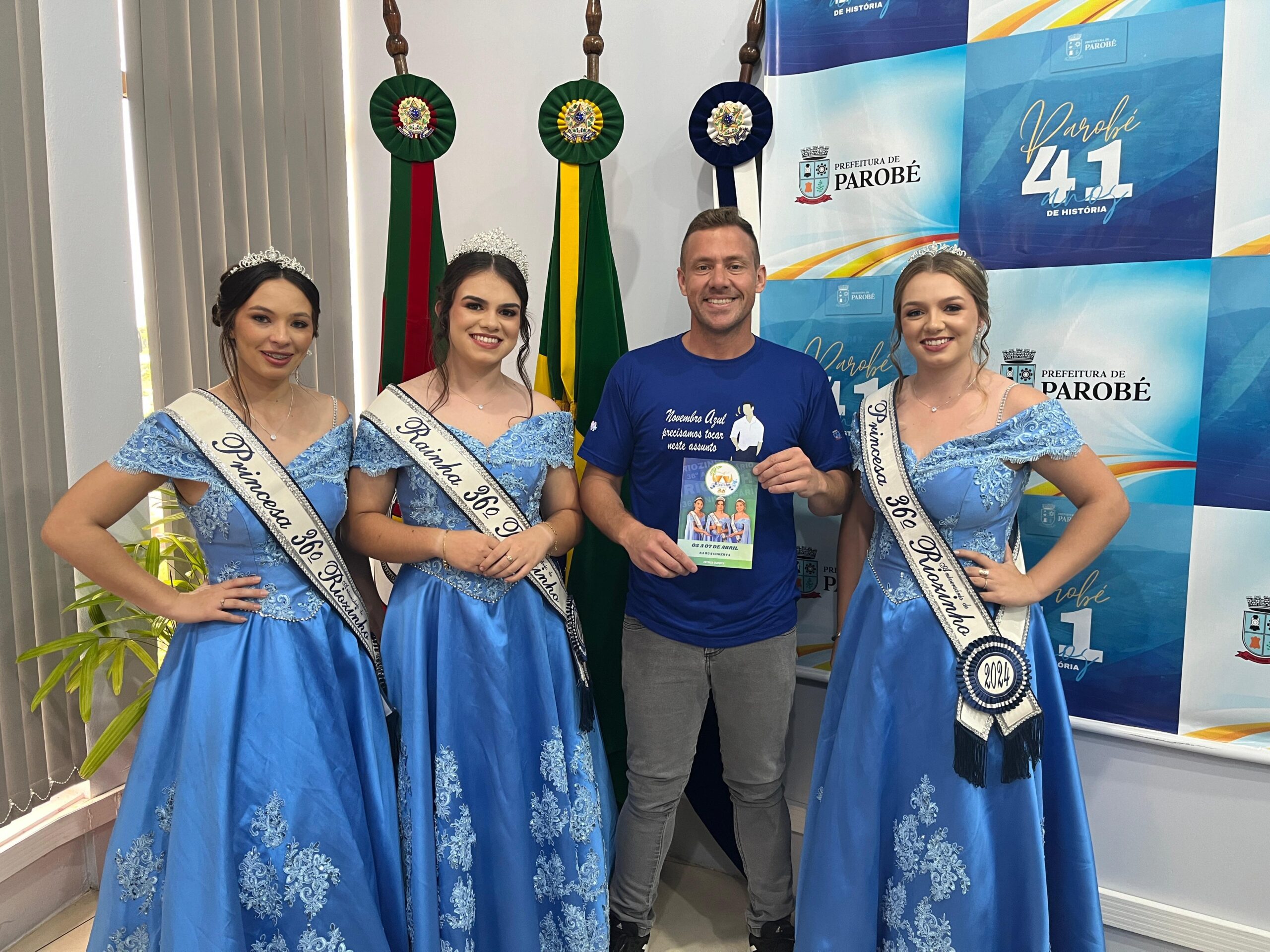 Prefeito de Parobé recebe Corte das Soberanas de Riozinho
