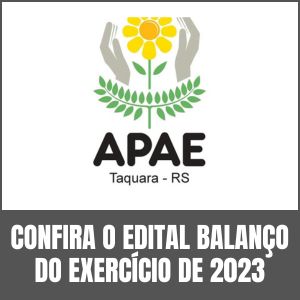 Edital Apae | Balanço exercício financeiro 2023