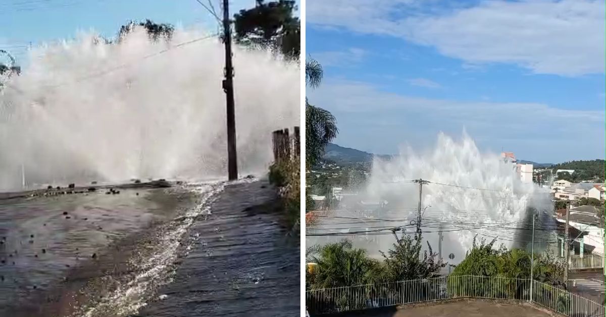 Rompimento de adutora deixa 12 bairros de Parobé sem água