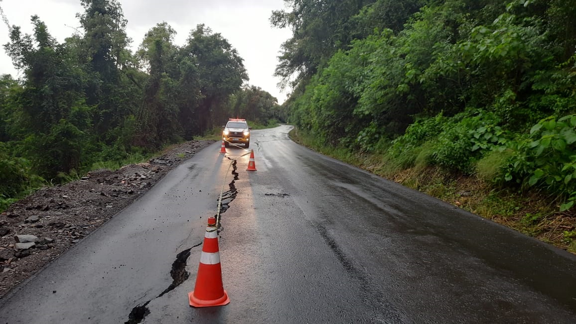 Trecho da ERS-020, próximo da Polícia Rodoviária de Taquara, segue sem previsão de ser liberado