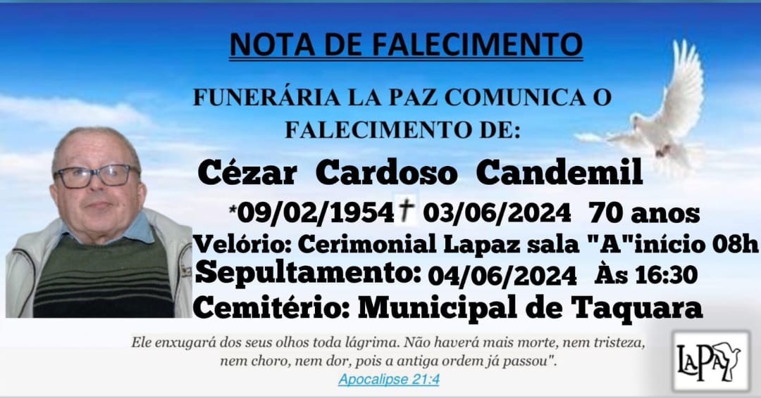 Falecimento | Cézar Cardoso Candemil