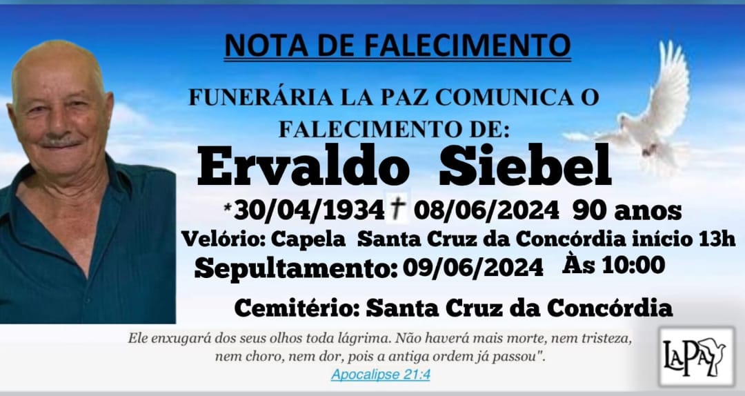 Falecimento | Ervaldo Siebel