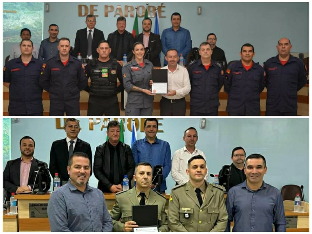 Bombeira voluntária e tenente da Brigada Militar recebem homenagens na Câmara de Vereadores de Parobé
