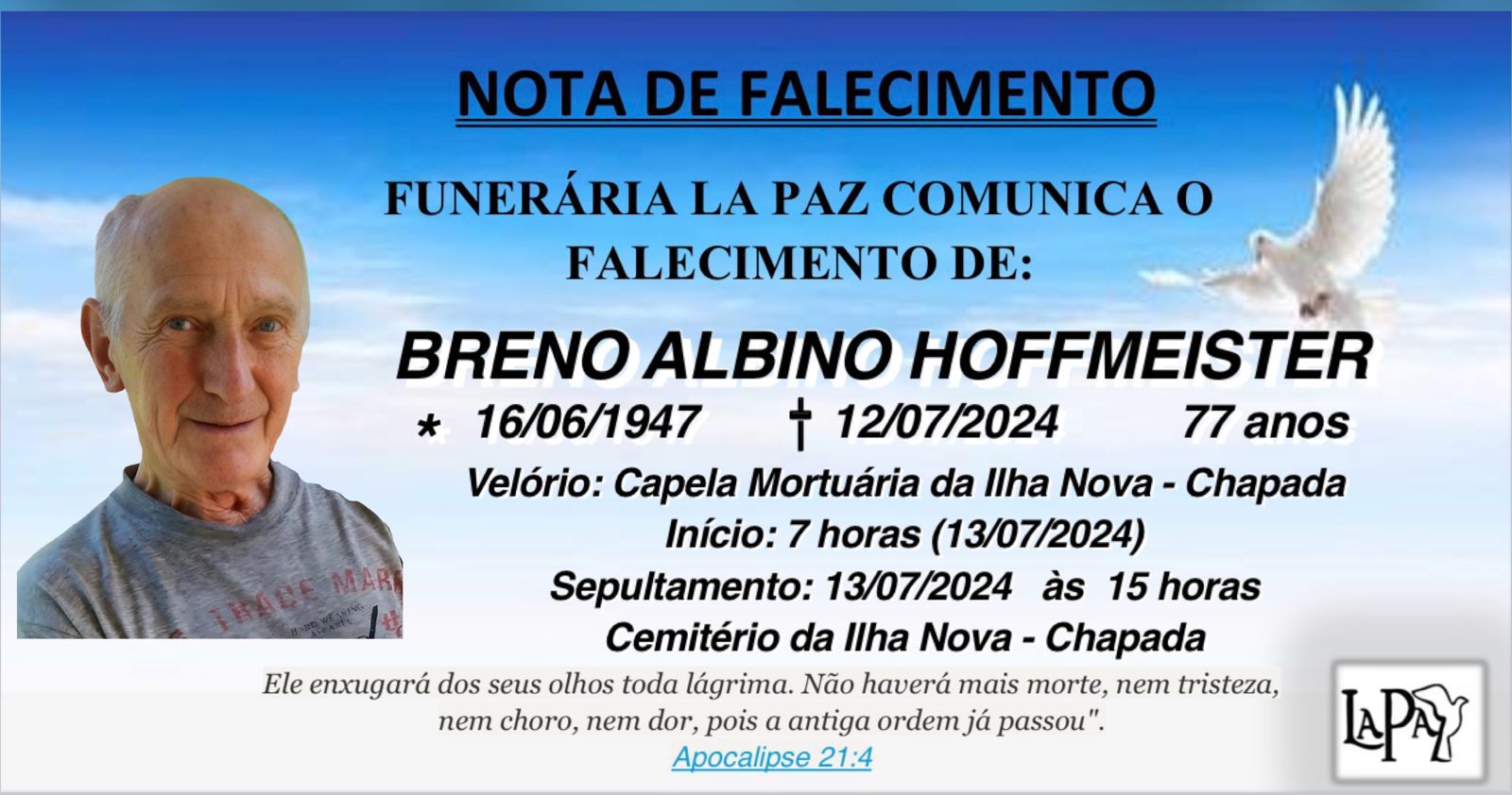 Falecimento | Breno Albino Hoffmeister