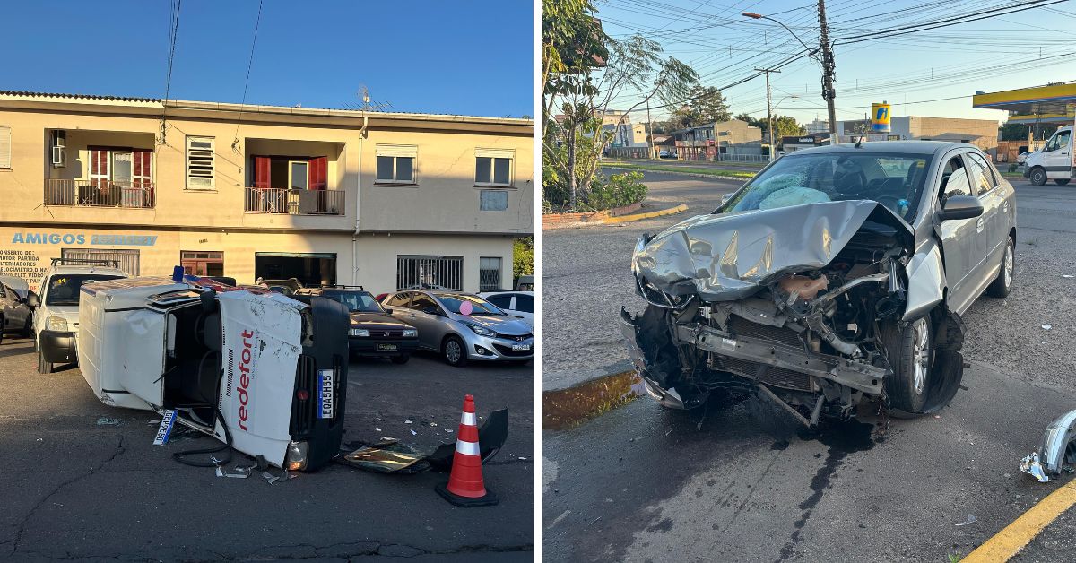 Colisão entre dois carros deixa uma pessoa ferida em Taquara