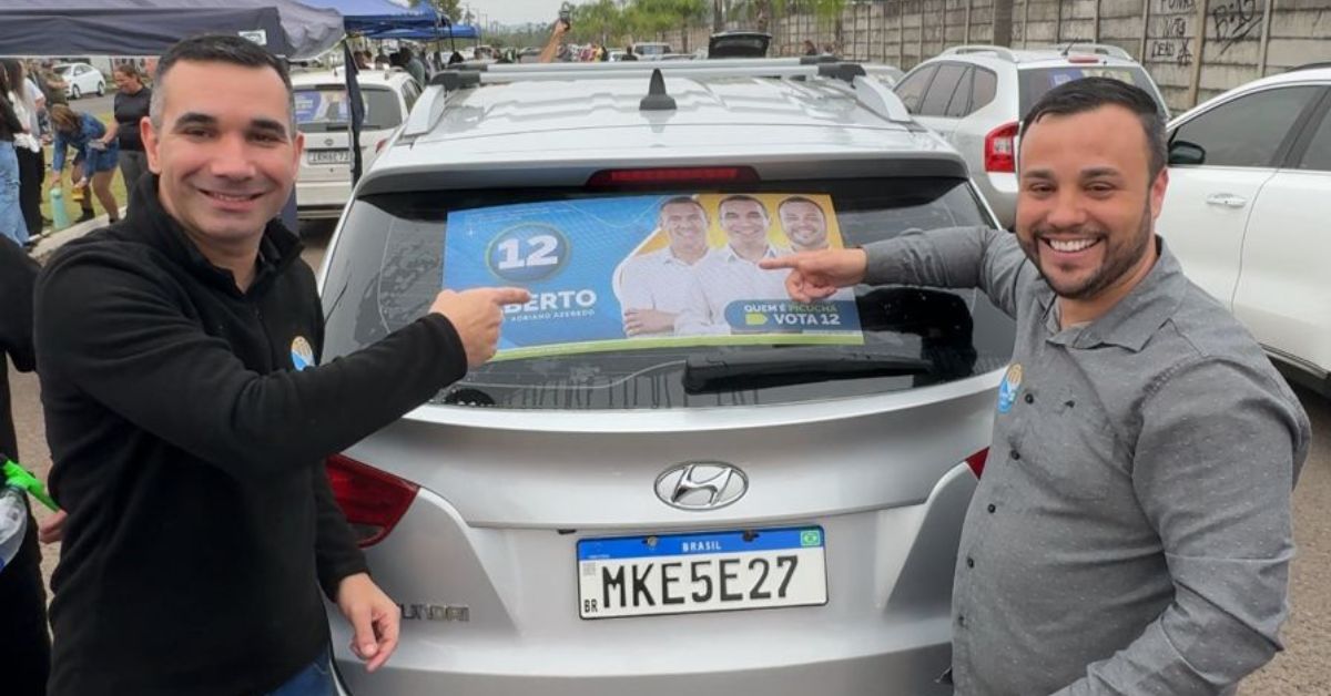 Adesivaço marca lançamento de campanha de Gilberto Gomes em Parobé