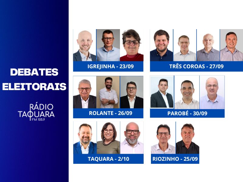 Rádio Taquara dá início à série de debates eleitorais na próxima segunda-feira (23)