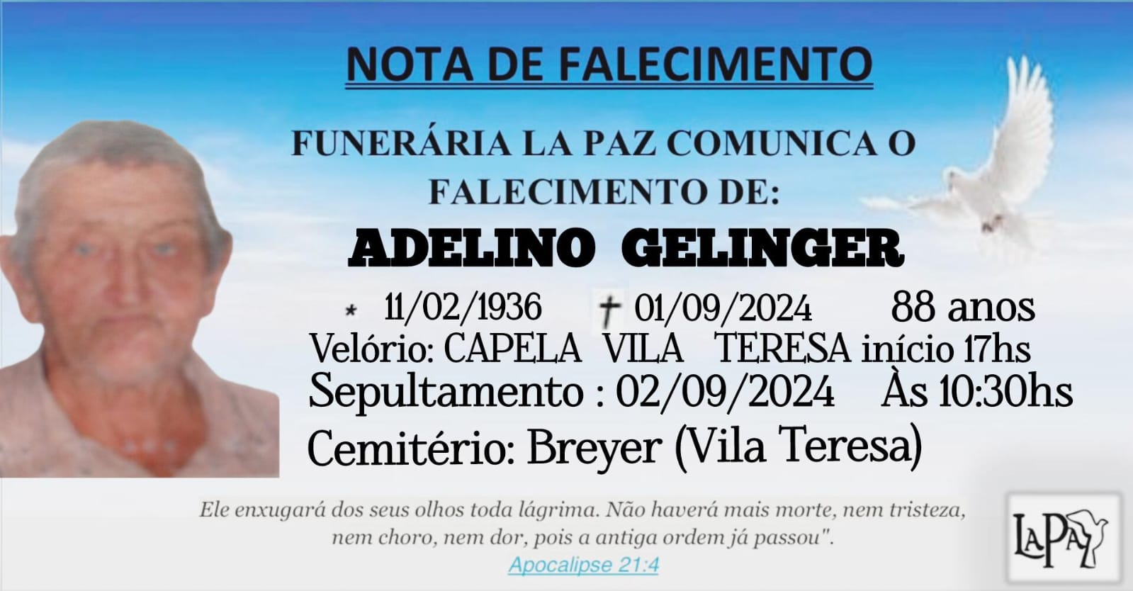 Falecimento | Adelino Gelinger