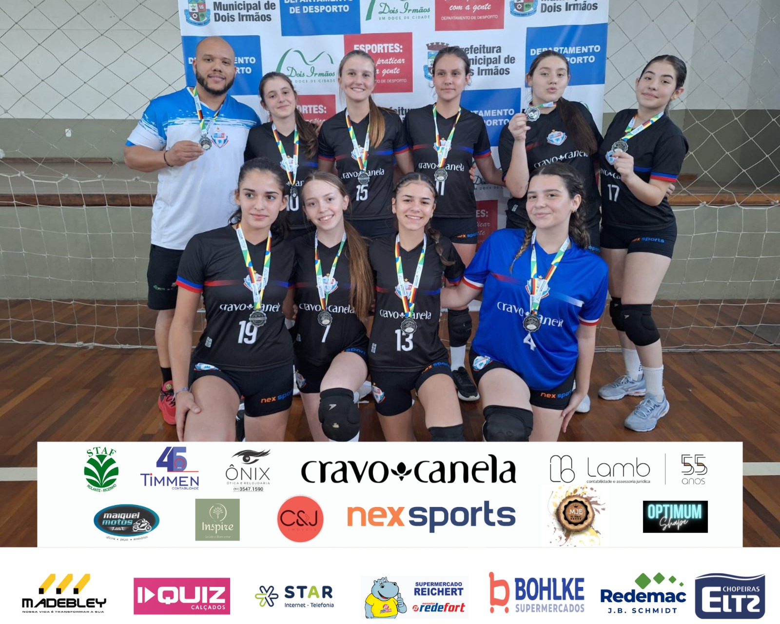 Rolante Sports A é vice-campeão em torneio de vôlei disputado em Dois Irmãos