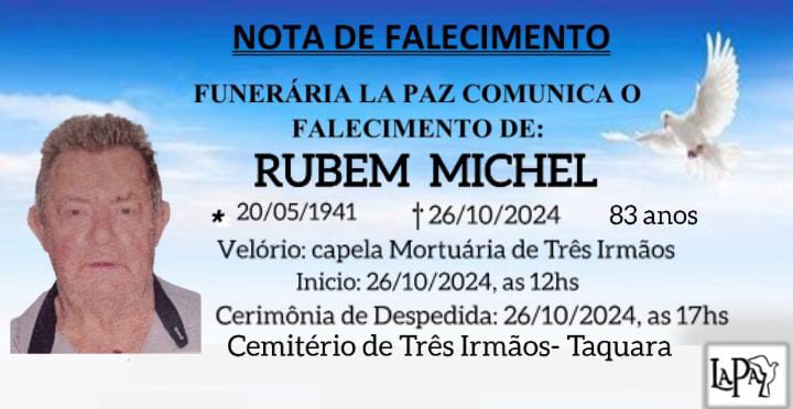 Falecimento | Rubem Michel