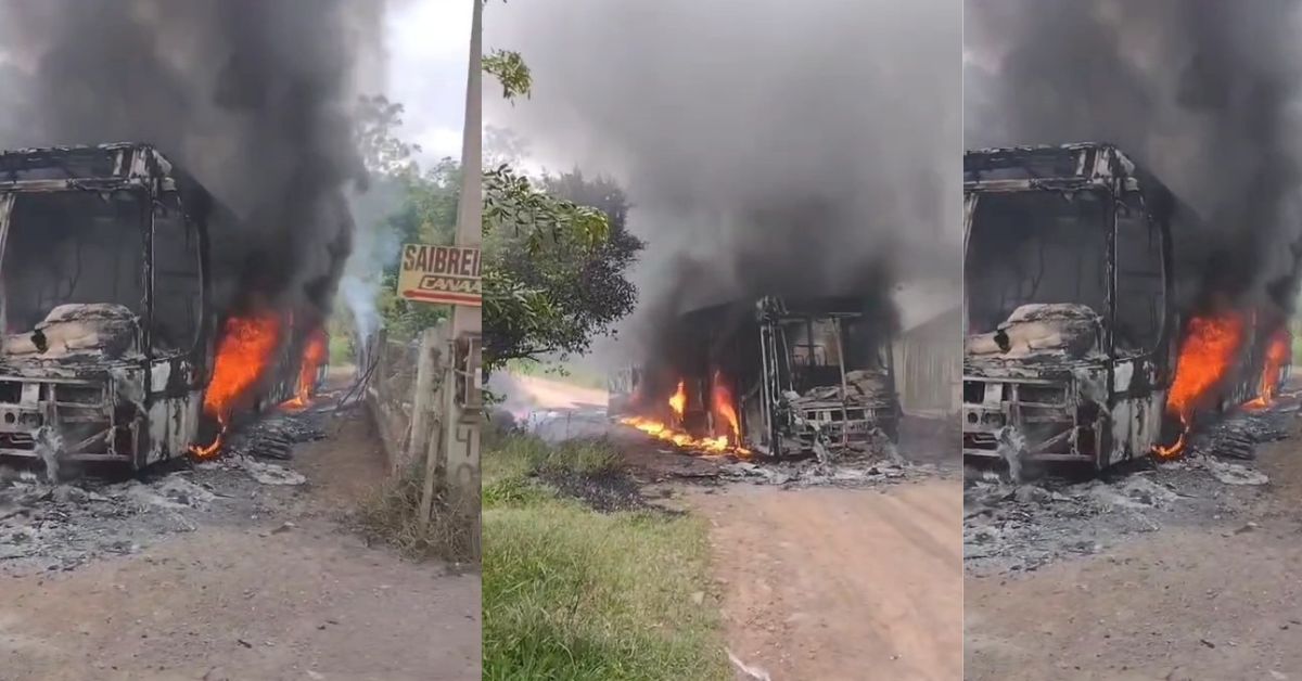 Ônibus escolar sofre incêndio no interior de Taquara; alunos estão bem
