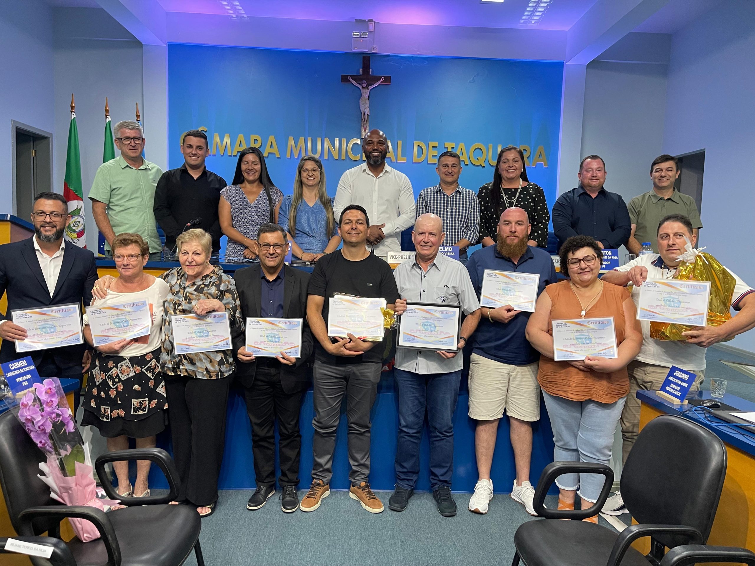 Câmara de Vereadores de Taquara entrega títulos de Cidadão e Benemérito Cidadão Taquarense 2024