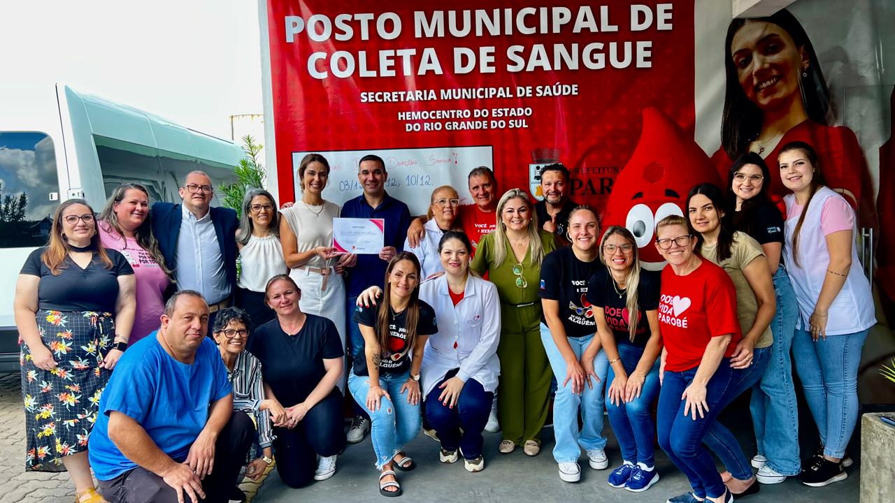 Parobé é reconhecida como parceira do Hemocentro do Estado
