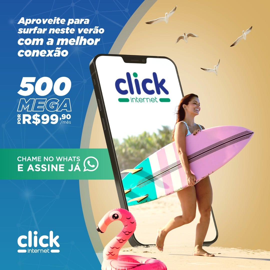 Click Internet oferece plano de 500 mega para o verão por R$ 99,90