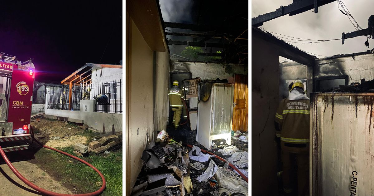 Incêndio atinge residência no bairro Empresa em Taquara