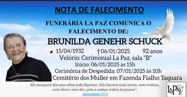 Falecimento | Brunilda Genehr Schuck