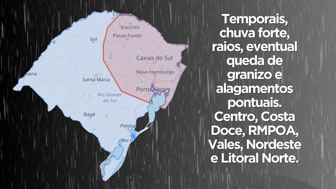 Defesa Civil emite alerta para temporais no Vale do Paranhana
