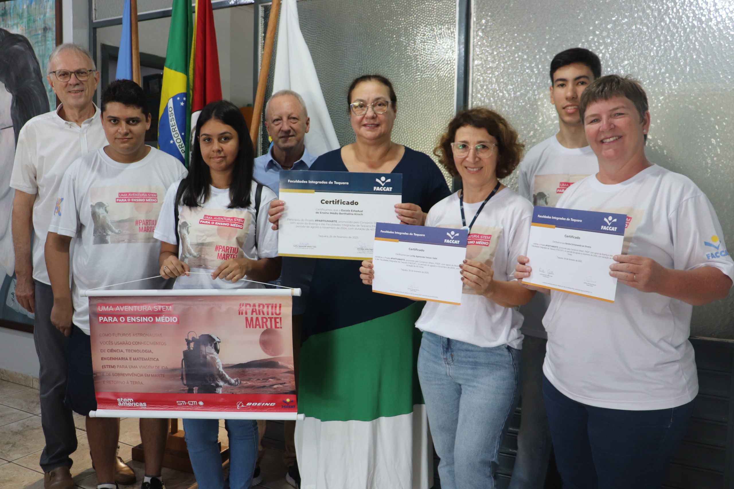 Faccat entrega certificados e premiação do projeto #PartiuMarte para alunos da Escola Berthalina Kirsch
