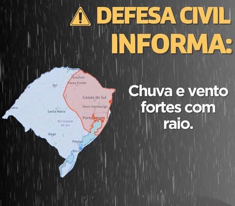 Defesa Civil emite alerta de possível temporal no Vale do Paranhana