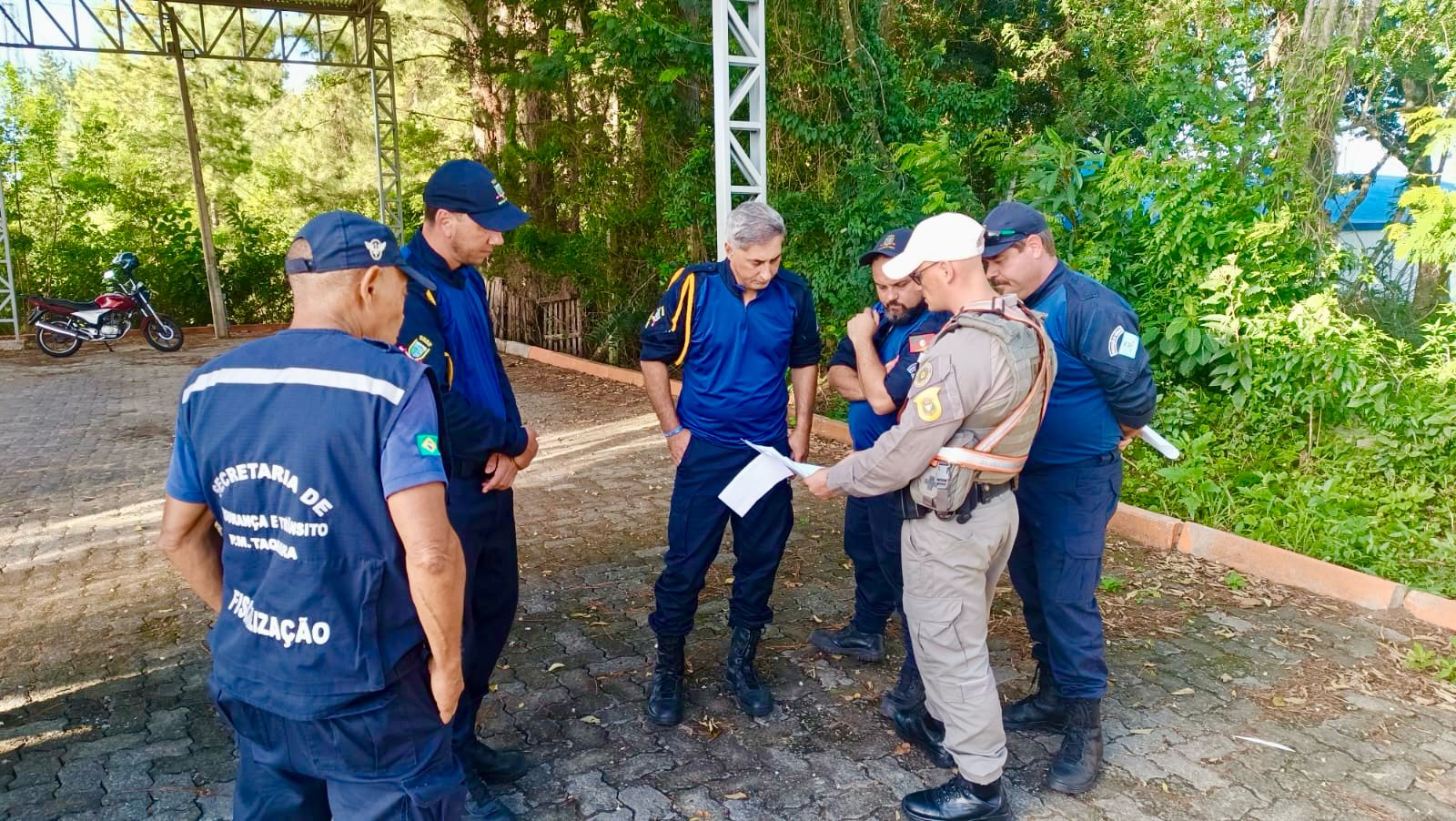 Agentes de Trânsito de Taquara participam de treinamento com Comando Rodoviário da Brigada Militar