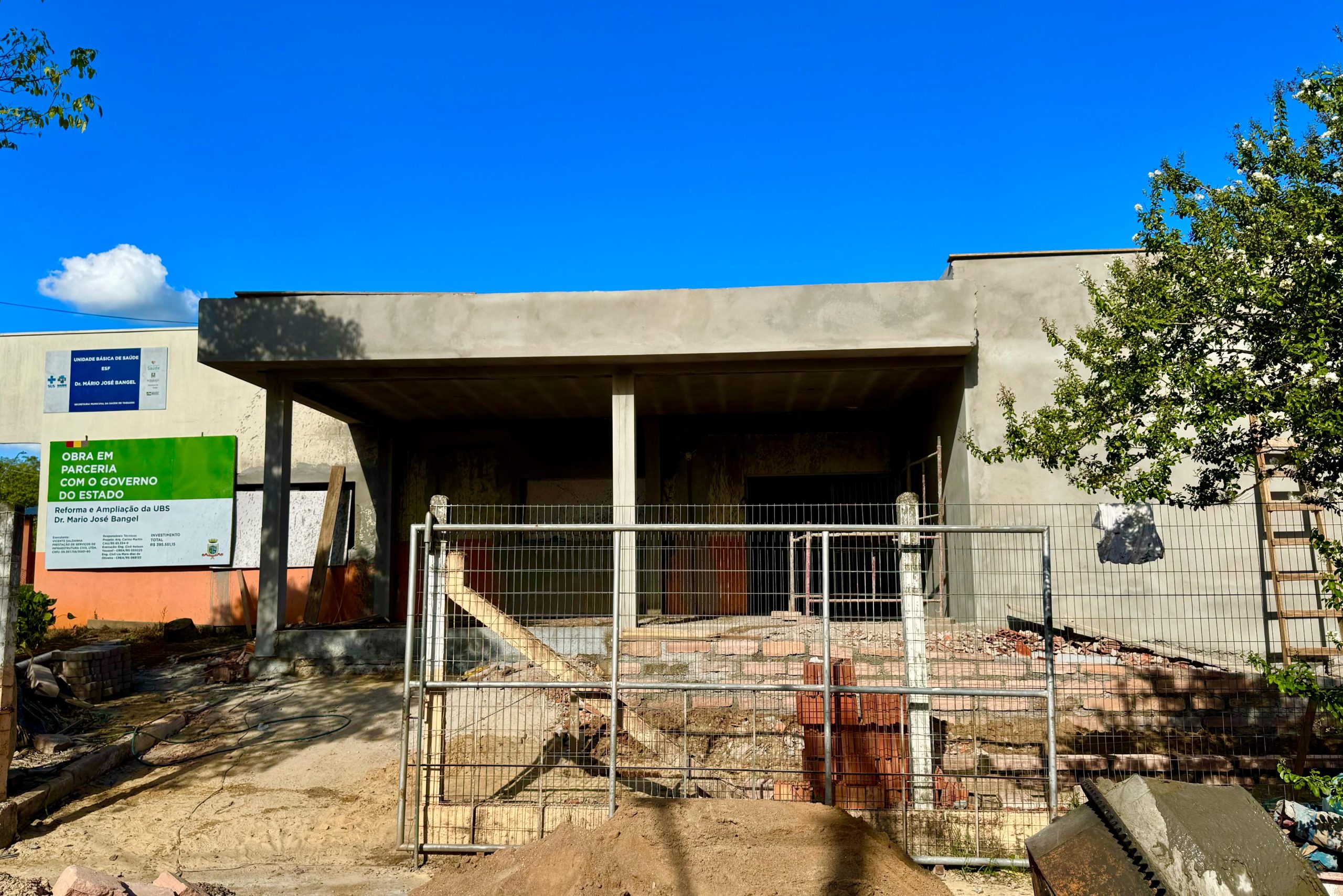 Obras de reforma e ampliação na UBS Empresa em Taquara avançam com previsão de conclusão para julho