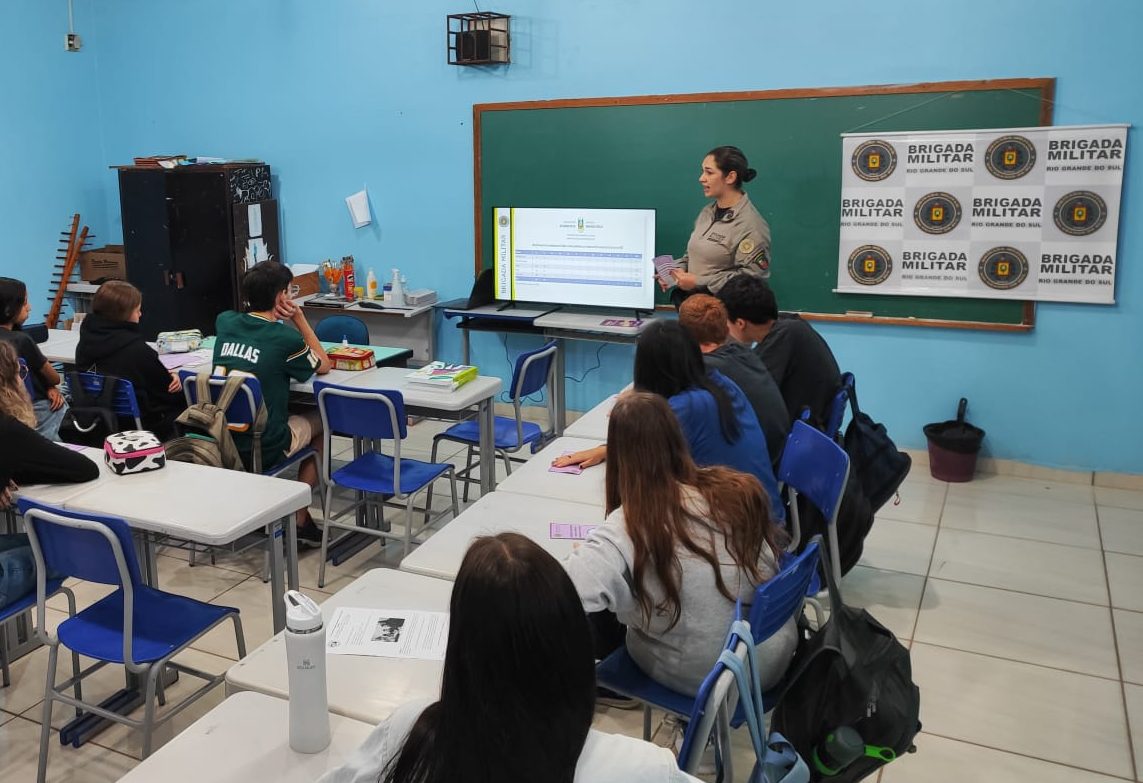 Violência doméstica é tema de palestra para alunos em Três Coroas
